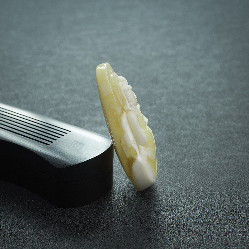 天然白花蜜蜡观音吊坠-红掌柜