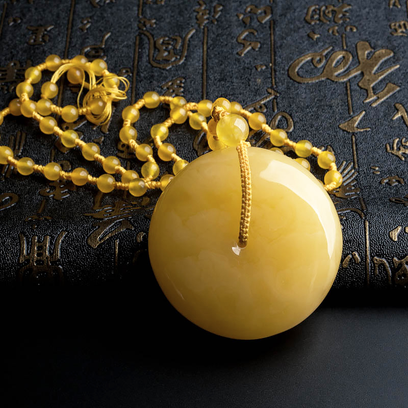 蜜蜡平安扣吊坠-红掌柜珠宝