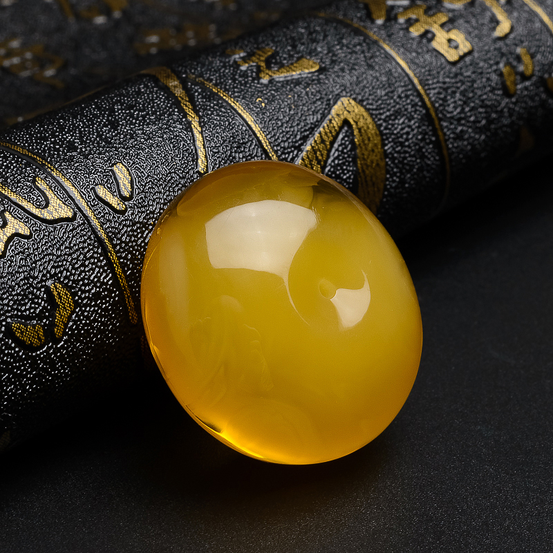 鸡油黄蜜蜡吊坠-红掌柜珠宝