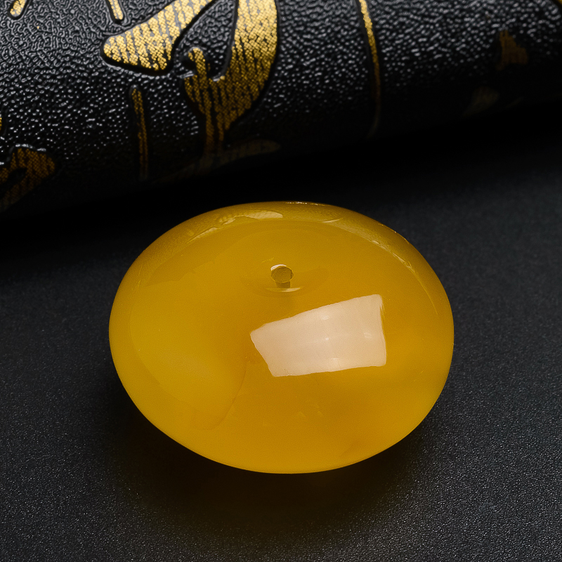 波罗的海鸡油黄蜜蜡吊坠-红掌柜珠宝