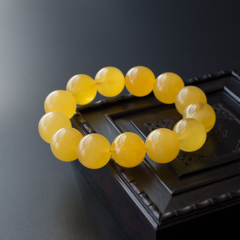 鸡油黄蜜蜡手串-红掌柜