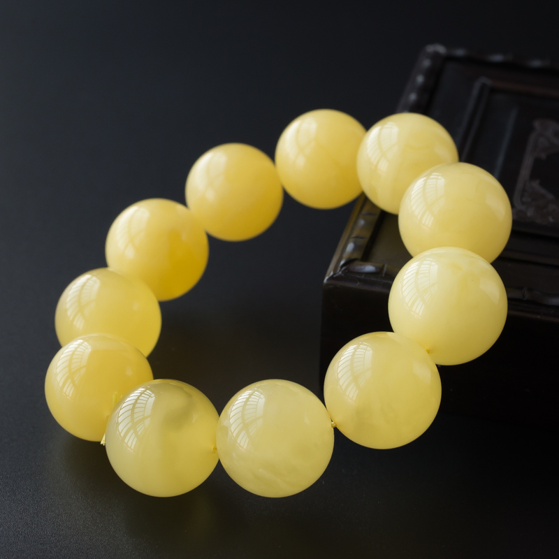20mm柠檬黄蜜蜡手串-红掌柜