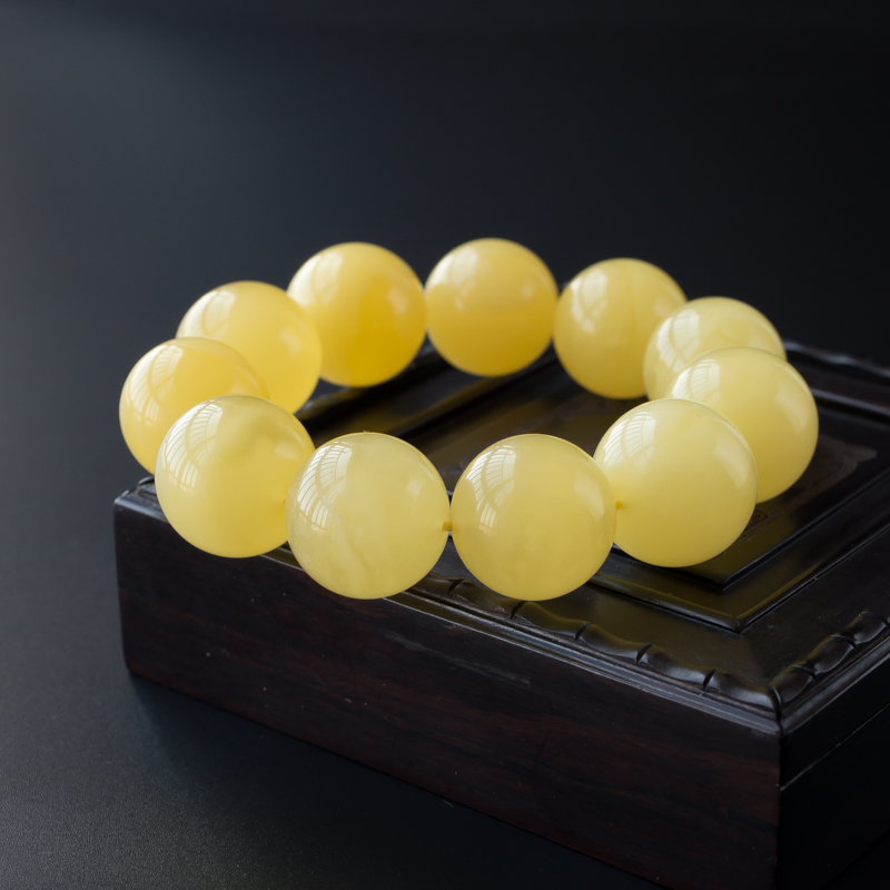 柠檬黄蜜蜡手串-红掌柜