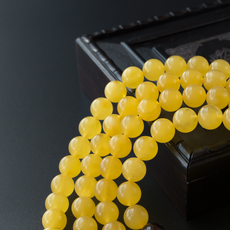 鸡油黄蜜蜡佛珠-红掌柜