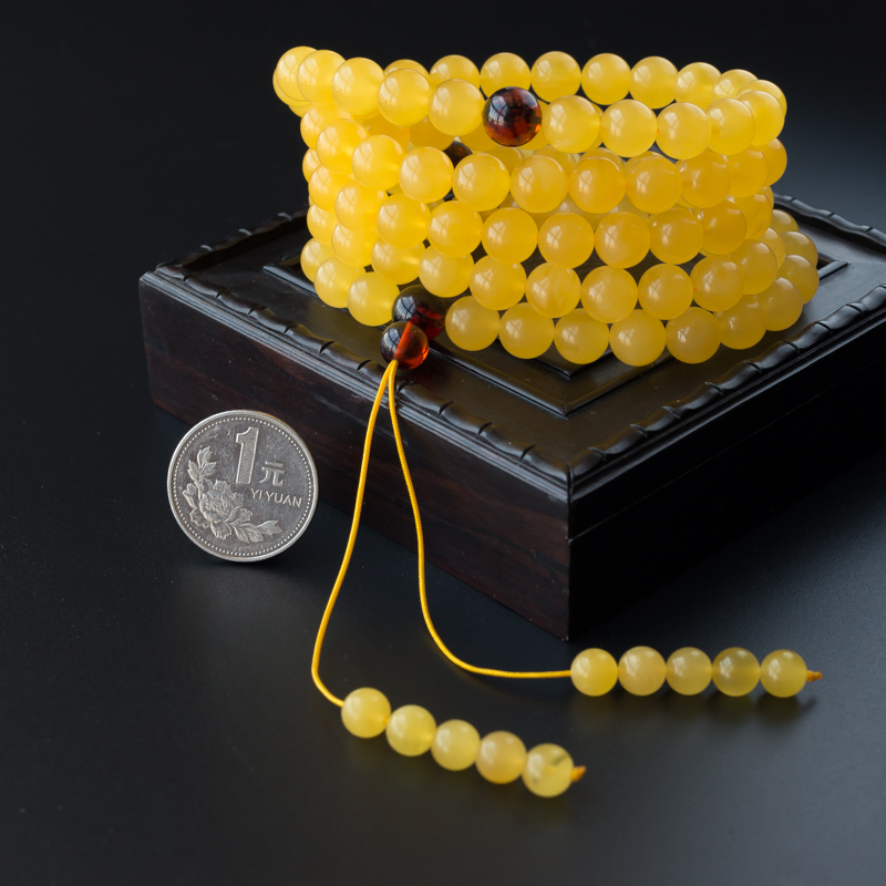 天然蜜蜡佛珠-红掌柜