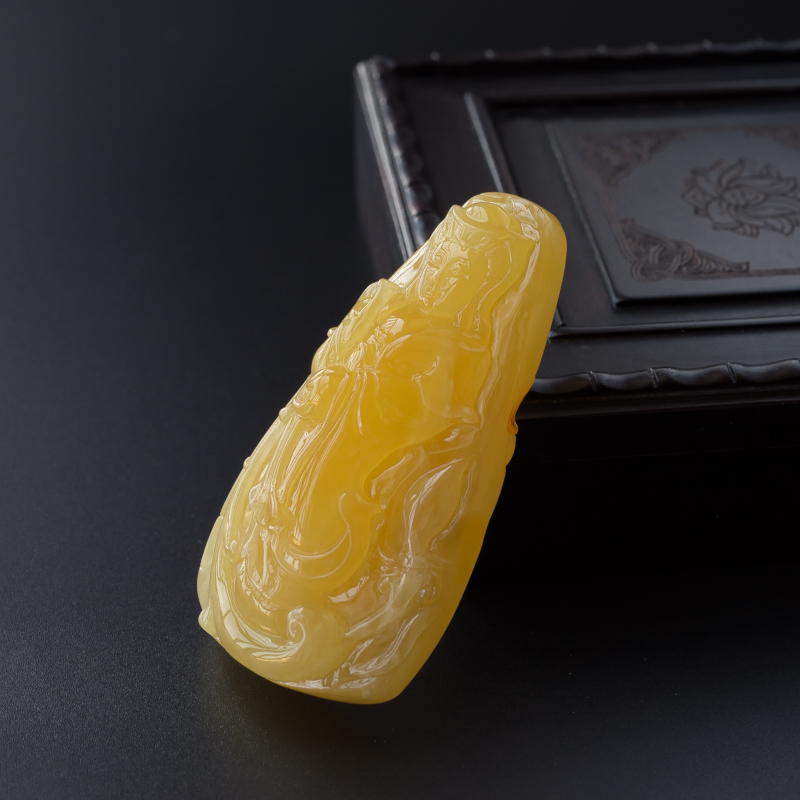 蜜蜡观音吊坠-红掌柜