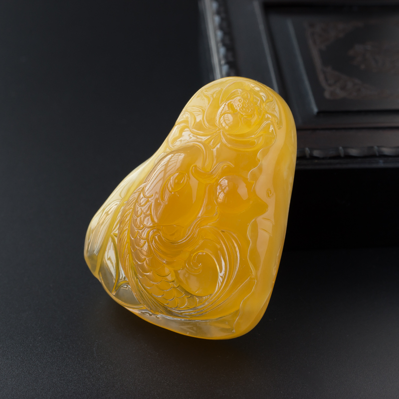 鸡油黄蜜蜡吊坠-红掌柜