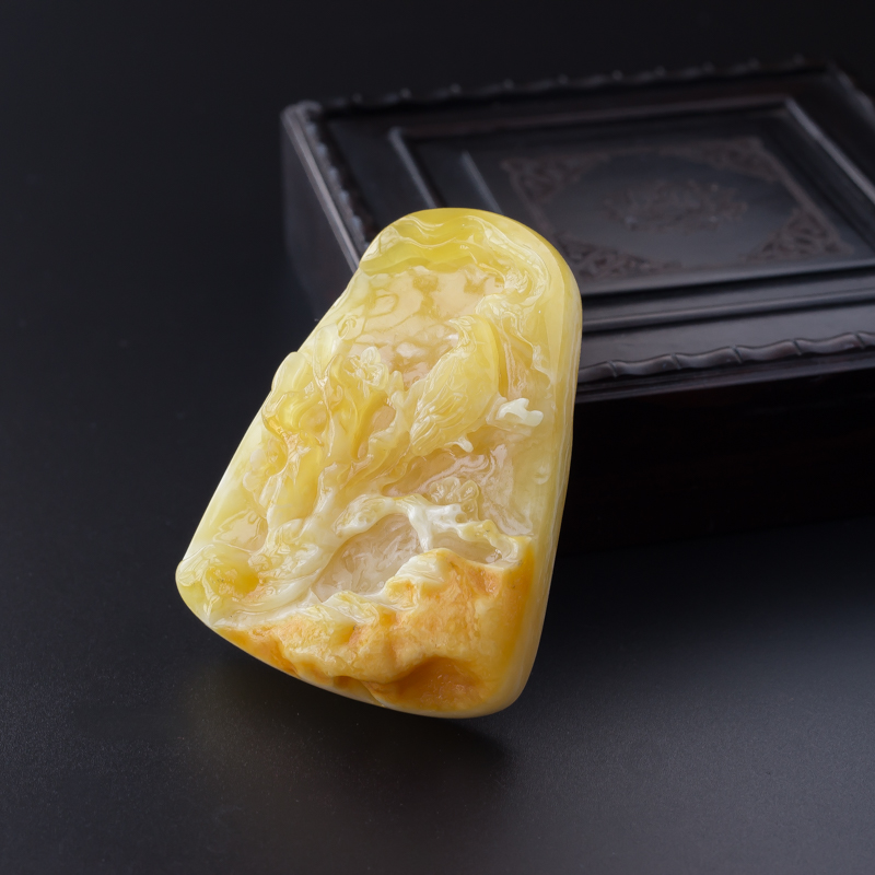 蜜蜡花鸟吊坠-红掌柜