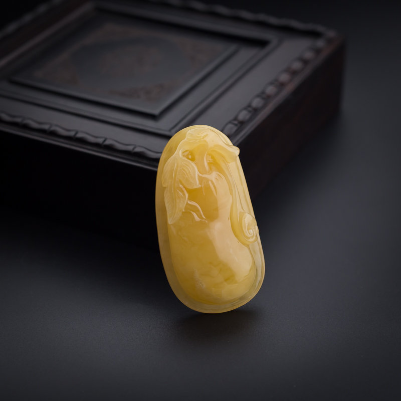 天然鸡油黄蜜蜡福瓜吊坠 - 红掌柜