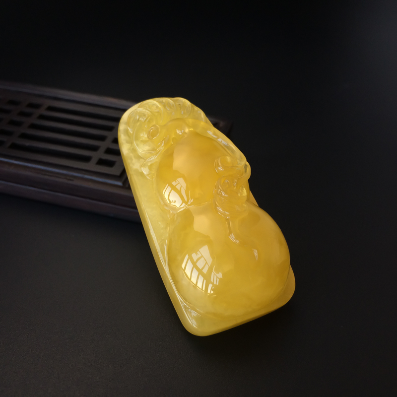 波罗的海鸡油黄蜜蜡葫芦吊坠-红掌柜