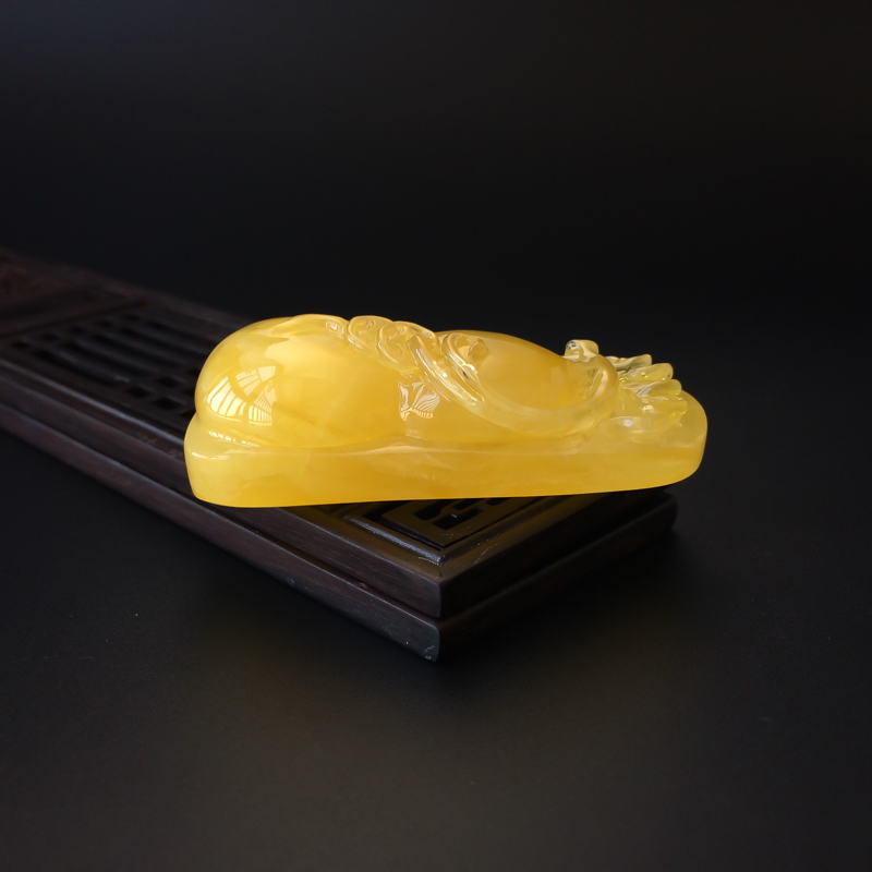 波罗的海天然鸡油黄蜜蜡吊坠-红掌柜