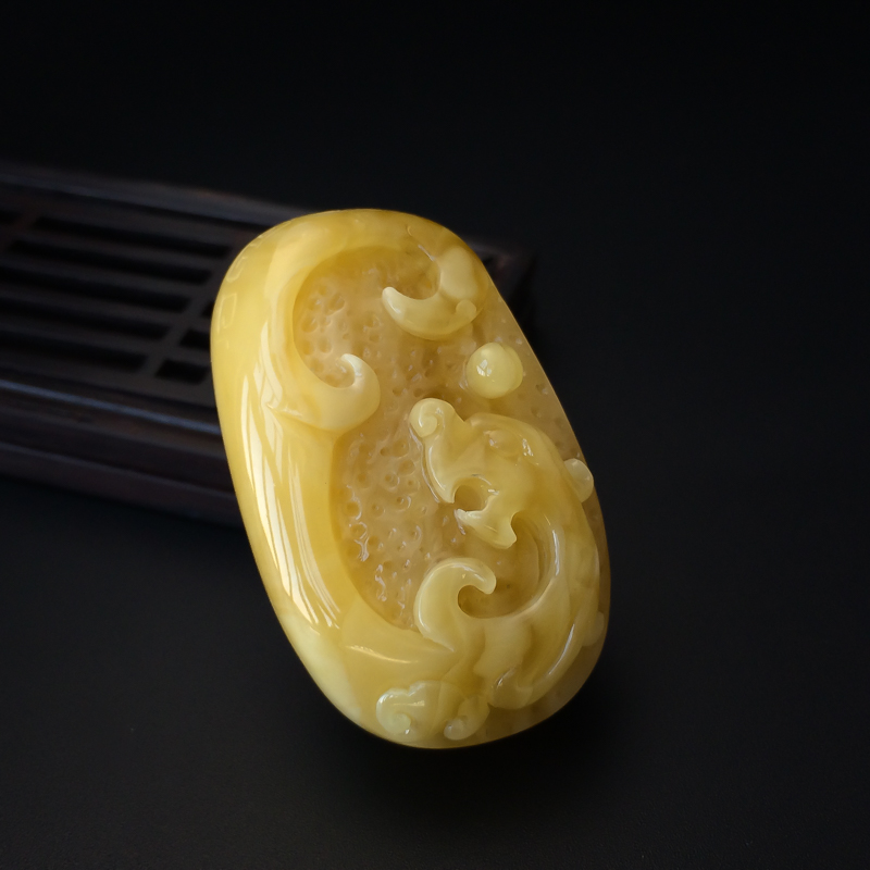 波罗的海白花蜜蜜蜡龙吊坠-红掌柜