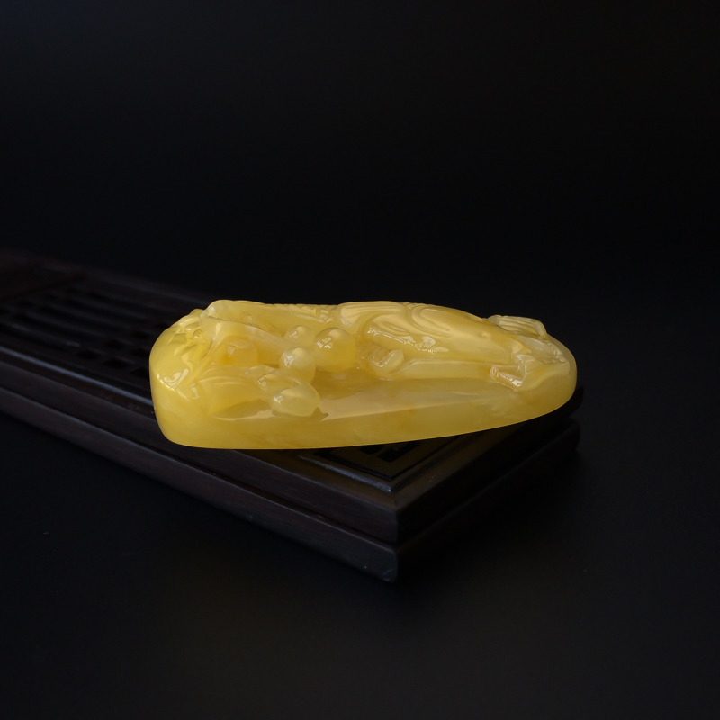 波罗的海天然鸡油黄蜜蜡吊坠-红掌柜