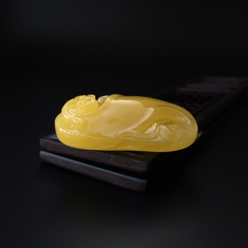 波罗的海天然鸡油黄蜜蜡吊坠-红掌柜