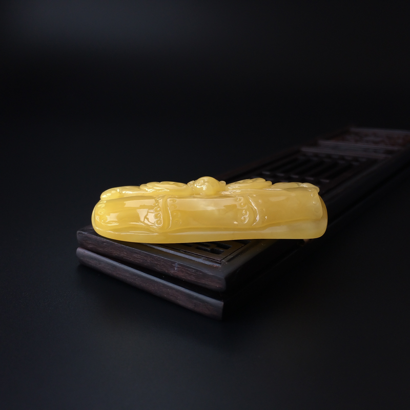 波罗的海天然鸡油黄蜜蜡吊坠-红掌柜