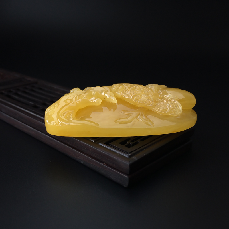 波罗的海天然鸡油黄蜜蜡吊坠-红掌柜