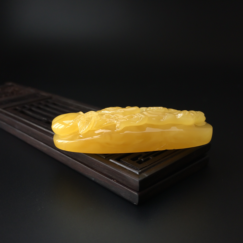 鸡油黄蜜蜡鸟吊坠-红掌柜