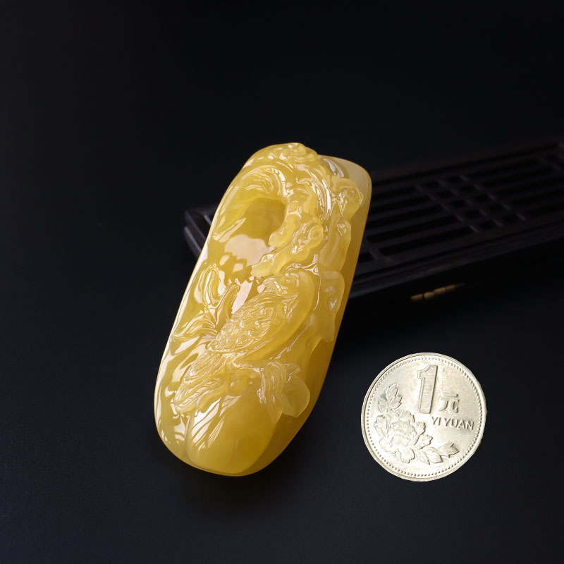 波罗的海鸡油黄蜜蜡吊坠-红掌柜