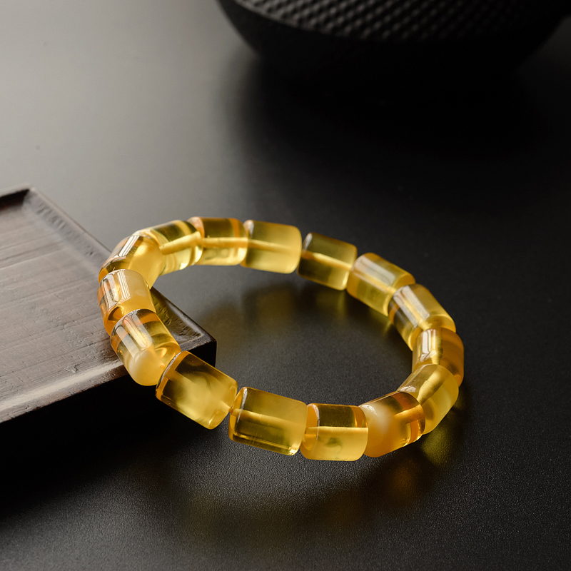 金绞蜜蜜蜡桶珠手串 - 红掌柜