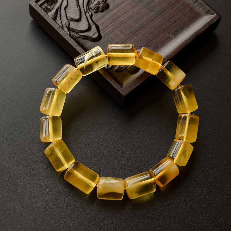 金绞蜜蜜蜡桶珠手串 - 红掌柜