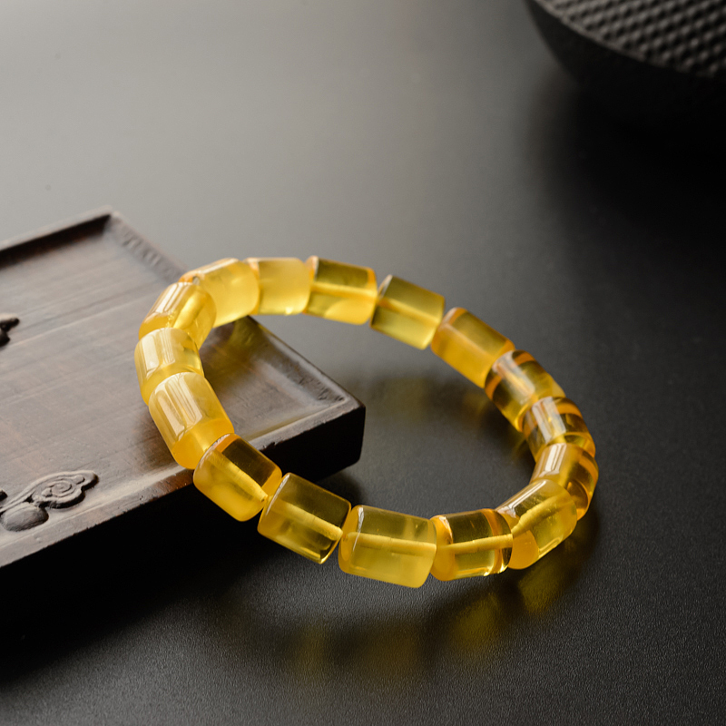 金绞蜜蜜蜡桶珠手串 - 红掌柜