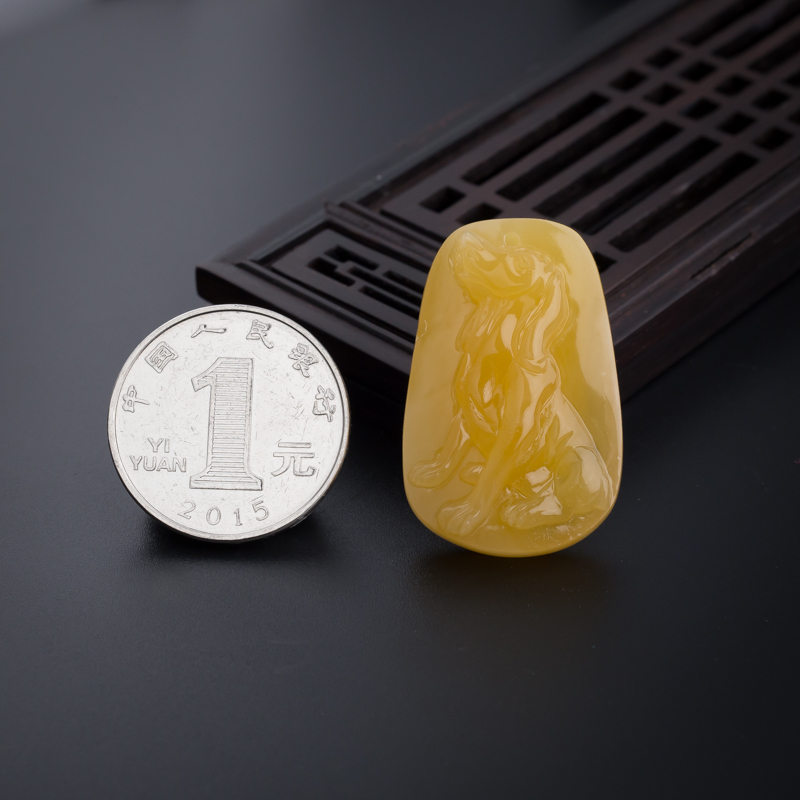 满蜜鸡油黄蜜蜡吊坠-红掌柜