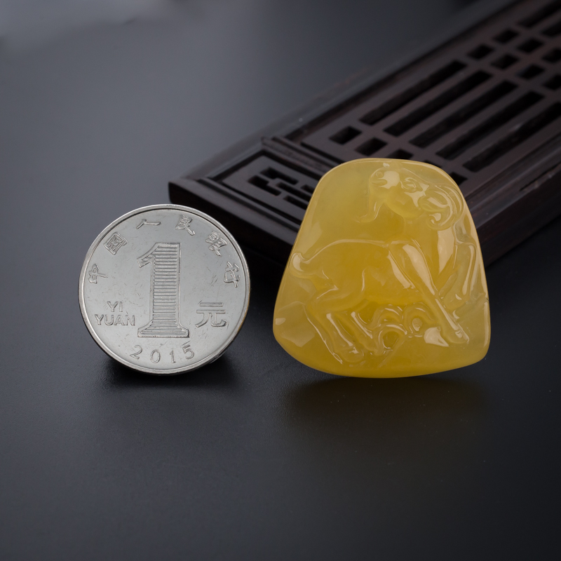 满蜜鸡油黄蜜蜡吊坠-红掌柜