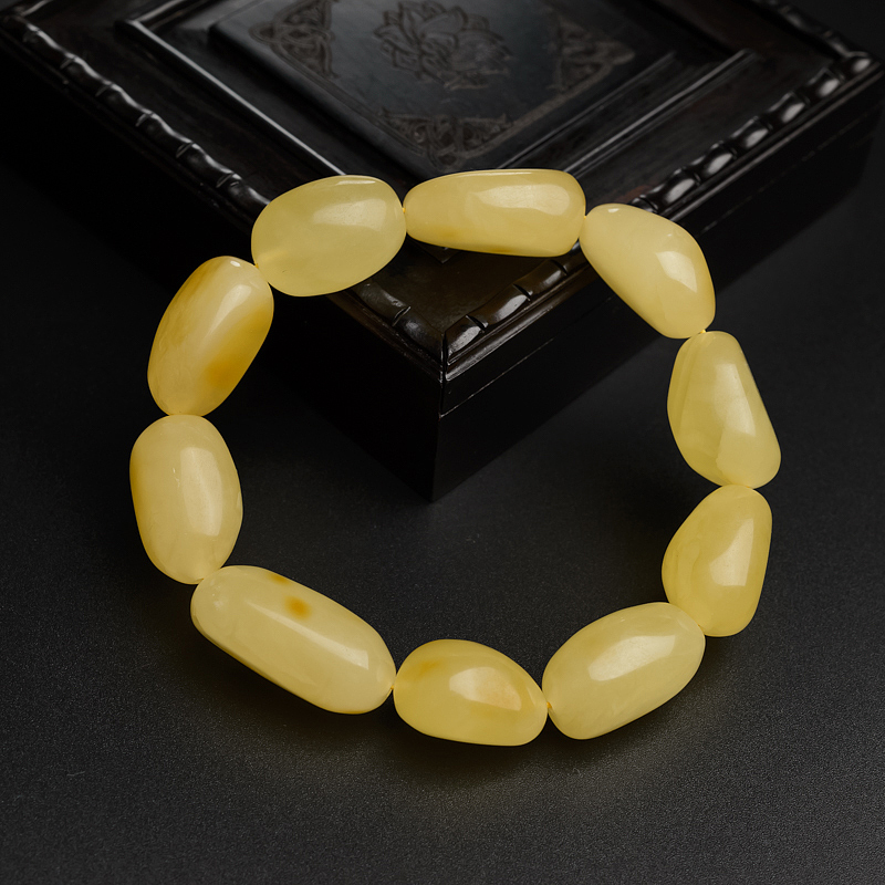 波罗的海天然柠檬黄蜜蜡随形手串 - 红掌柜