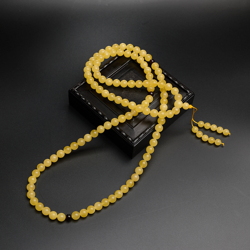 蜜蜡108颗佛珠手串-红掌柜