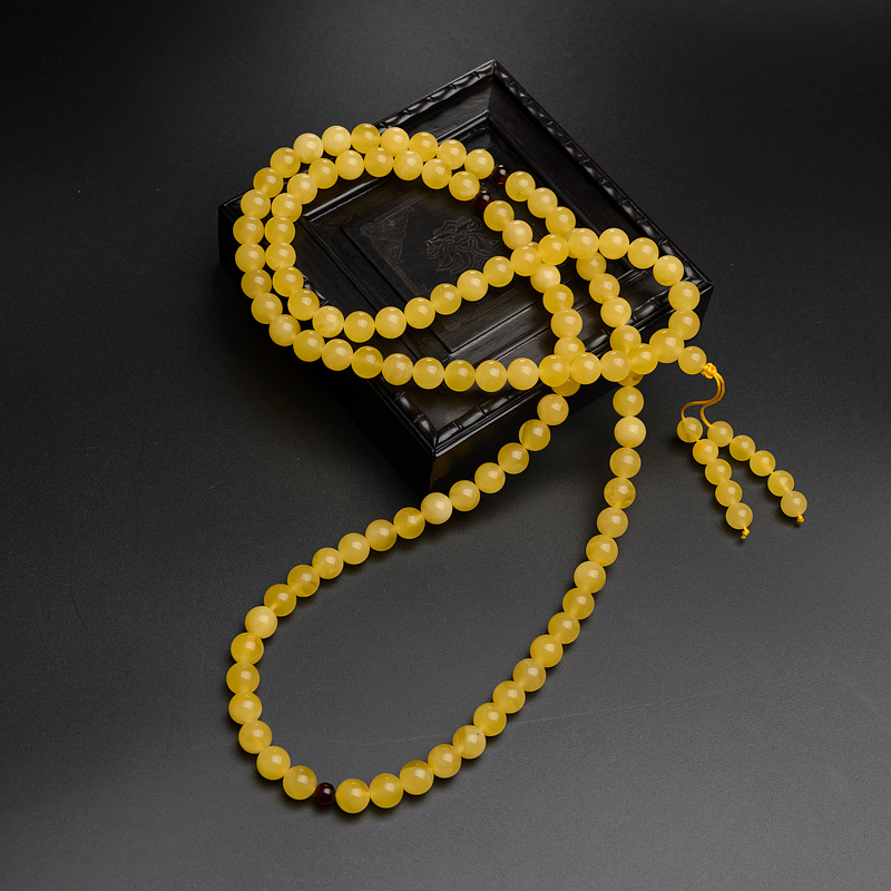 蜜蜡108颗佛珠手串-红掌柜