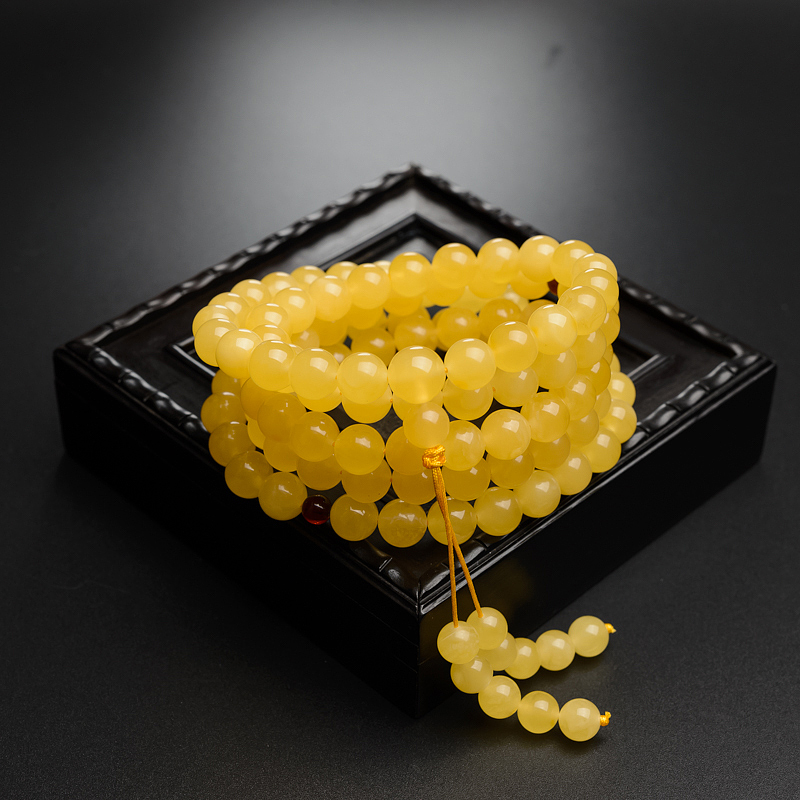 蜜蜡108手串-红掌柜