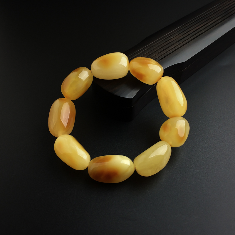 波罗的海天然鸡油黄蜜蜡随形手串 - 红掌柜