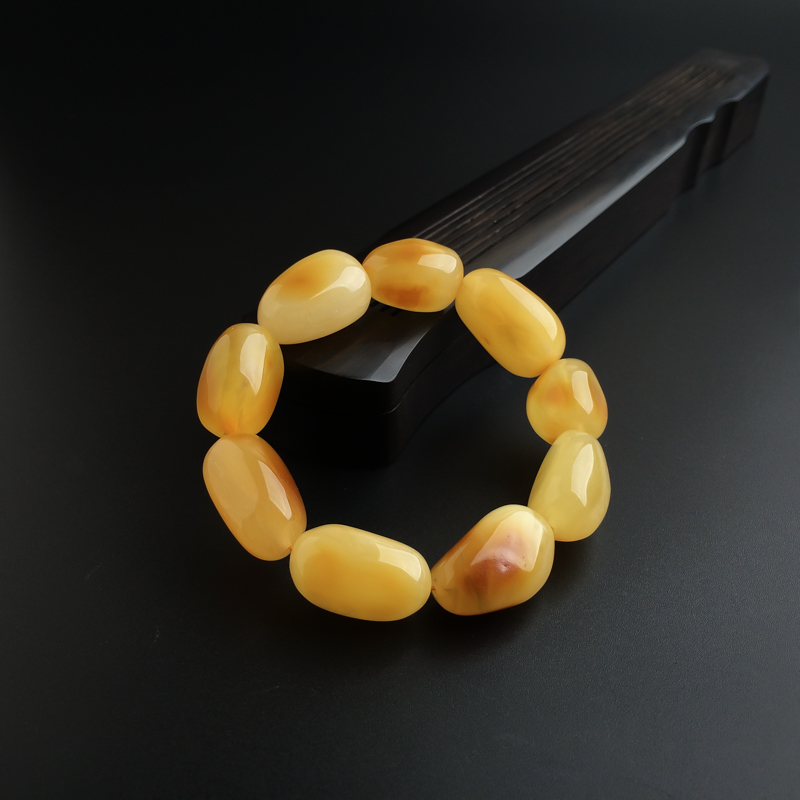 波罗的海天然鸡油黄蜜蜡手串 - 红掌柜