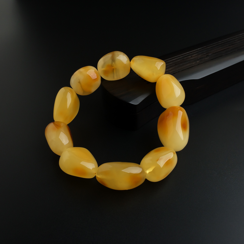 鸡油黄蜜蜡手串-红掌柜