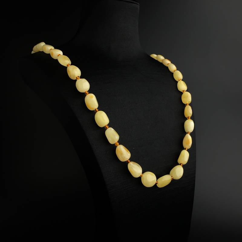 白花蜜蜜蜡随形项链 - 红掌柜