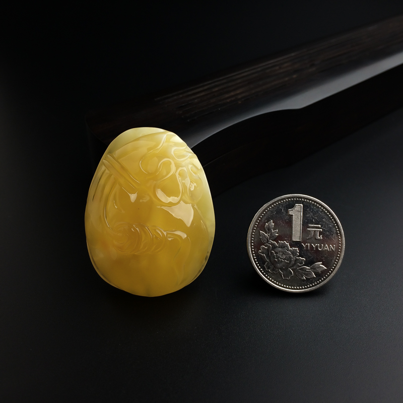 鸡油黄蜜蜡吊坠-红掌柜