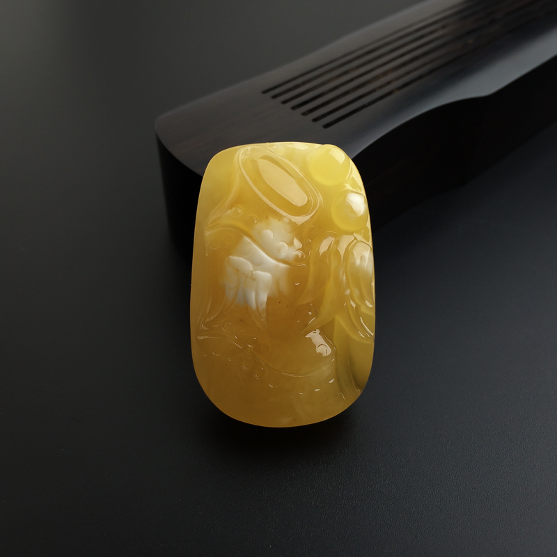 波罗的海天然鸡油黄蜜蜡竹节吊坠-红掌柜