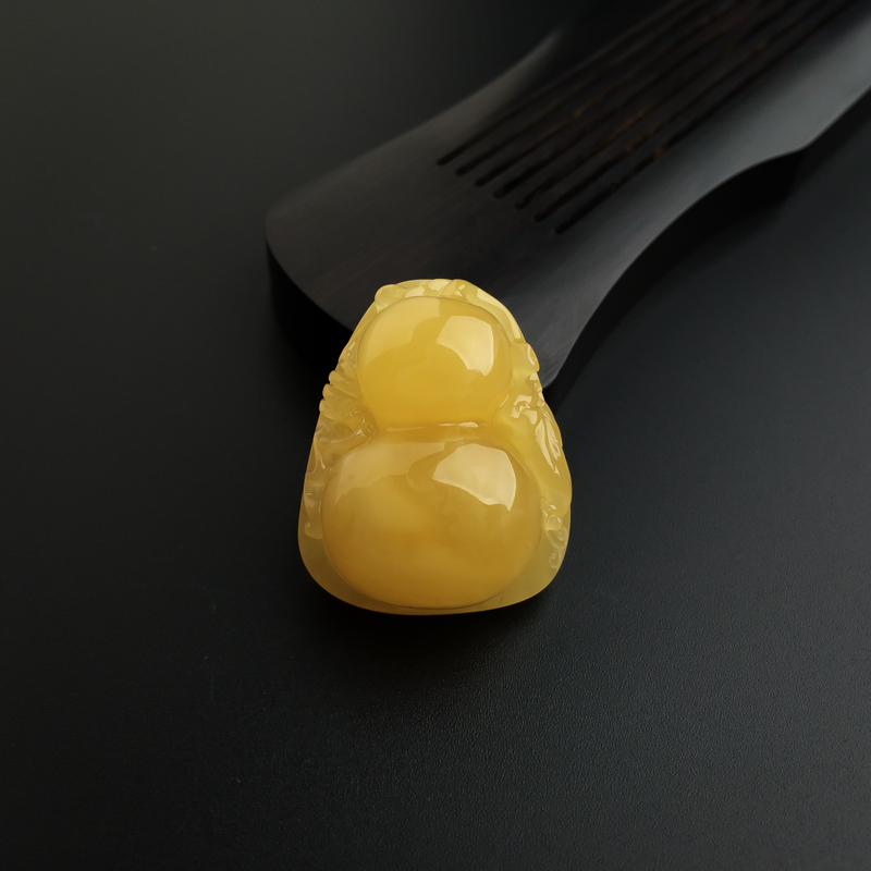 波罗的海天然鸡油黄蜜蜡葫芦吊坠-红掌柜