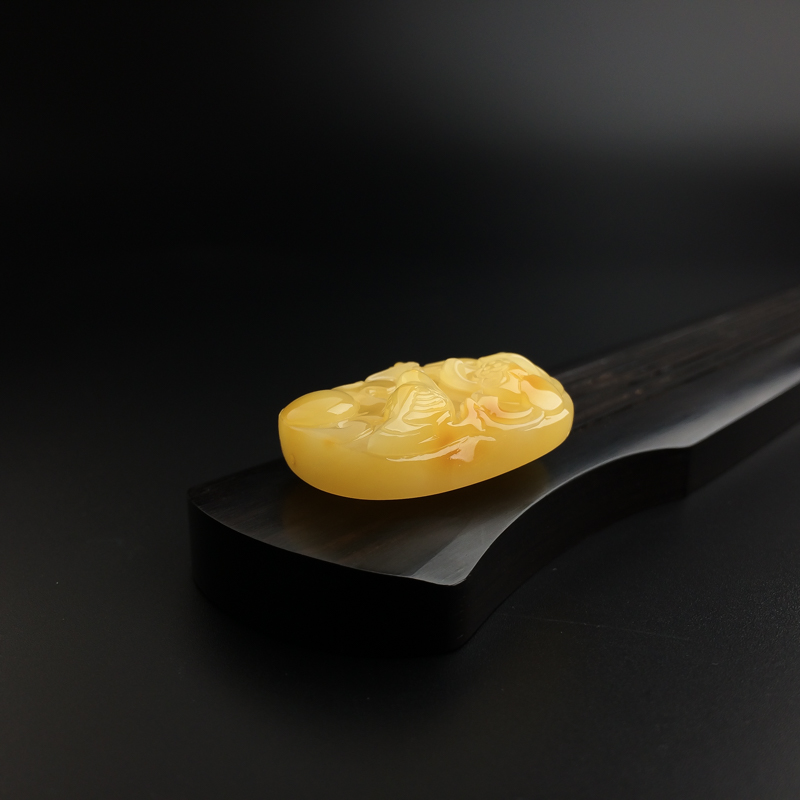 波罗的海天然鸡油黄蜜蜡吊坠-红掌柜