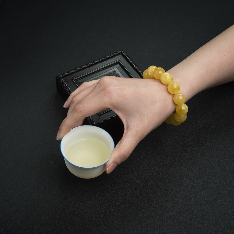 天然鸡油黄蜜蜡手串 - 红掌柜