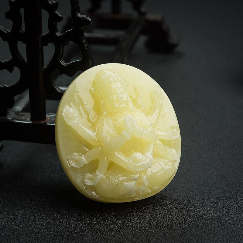 波罗的海蜜蜡千手观音吊坠 - 红掌柜