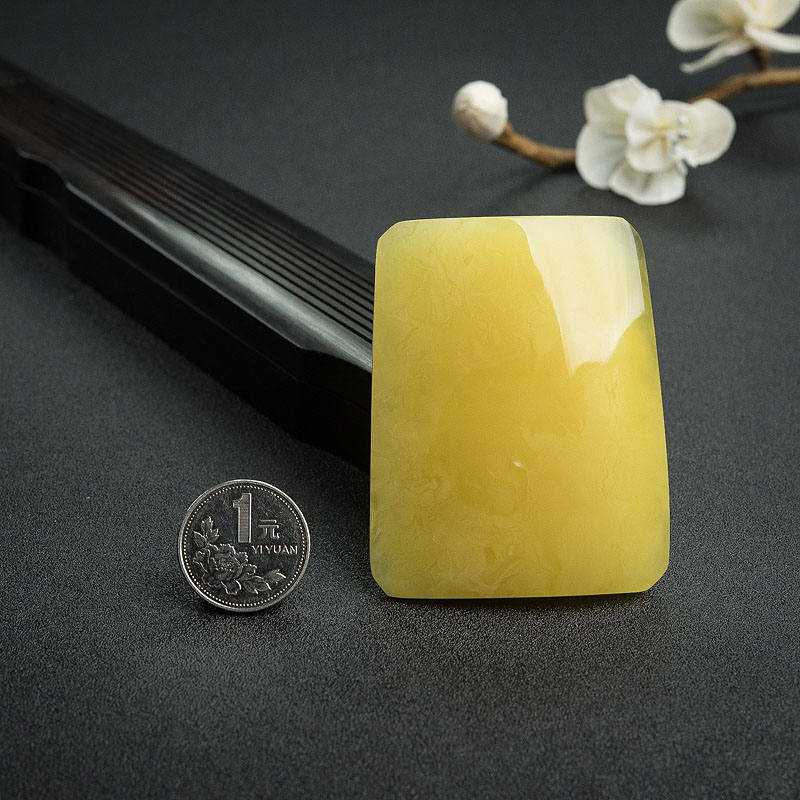 天然鸡油黄蜜蜡无事牌 - 红掌柜