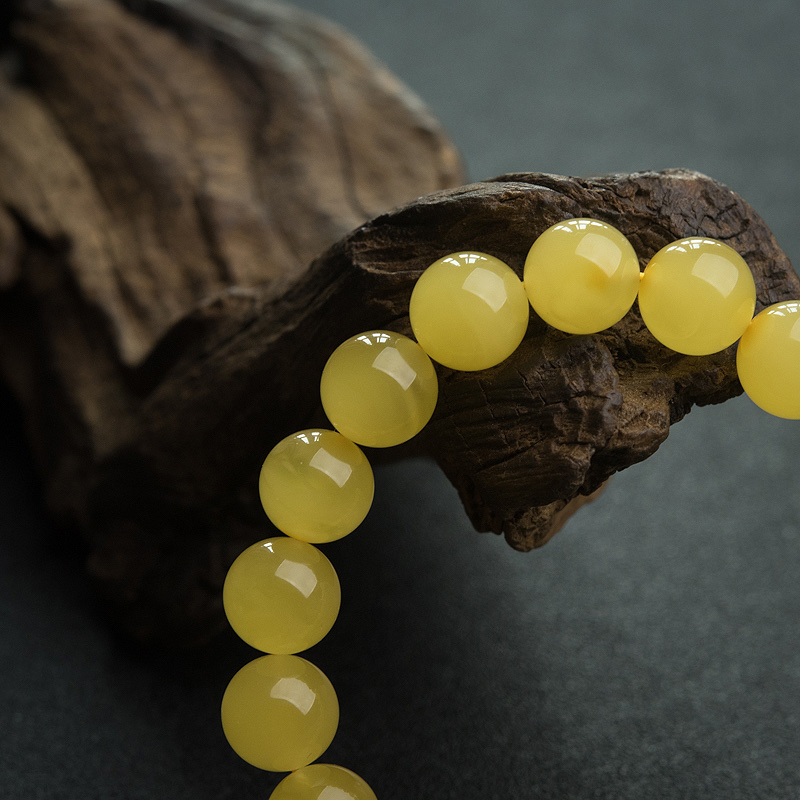 蜜蜡单圈手串-红掌柜