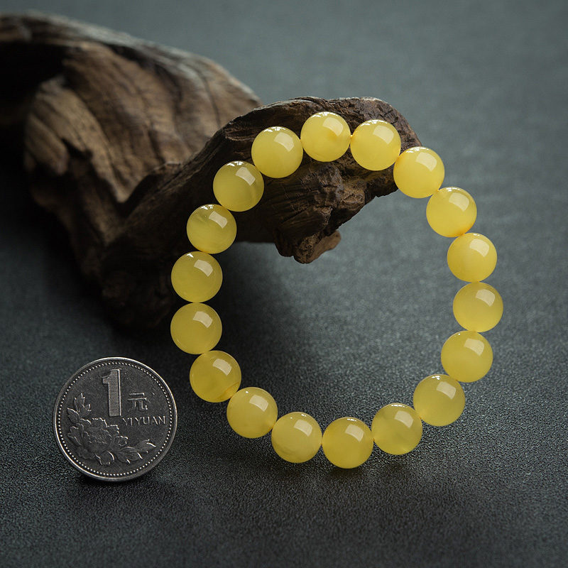 鸡油黄蜜蜡手串-红掌柜