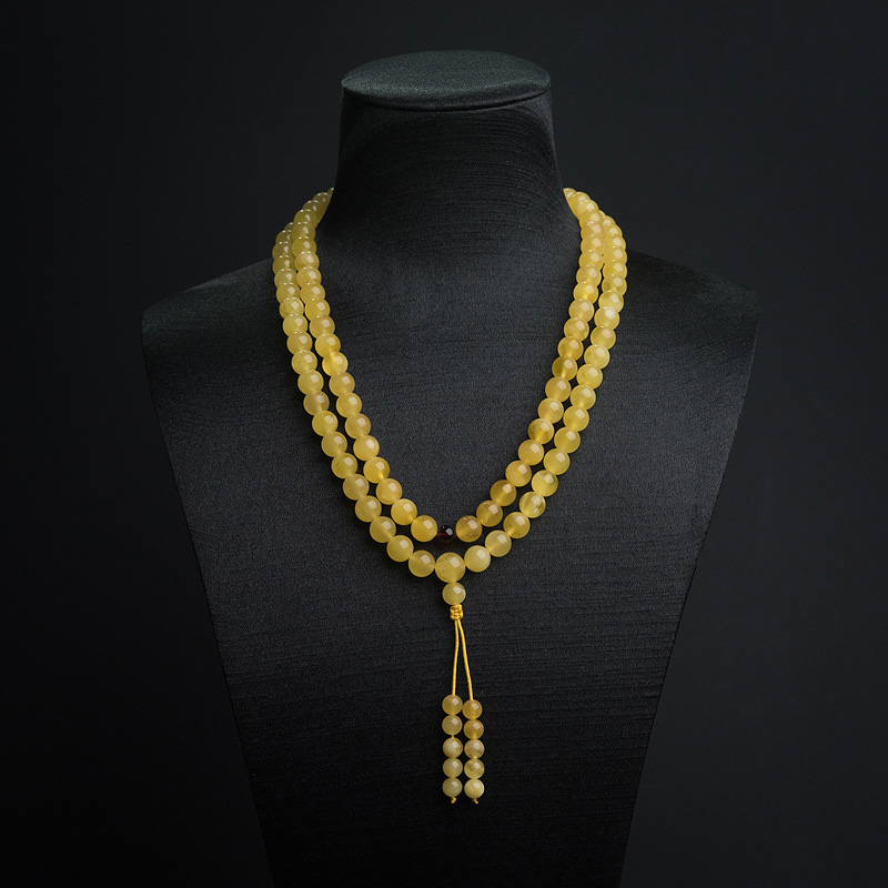 7.5mm鸡油黄金绞蜜108佛珠-红掌柜