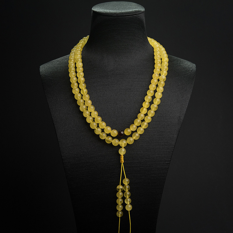 8.5mm鸡油黄金绞蜜108佛珠-红掌柜