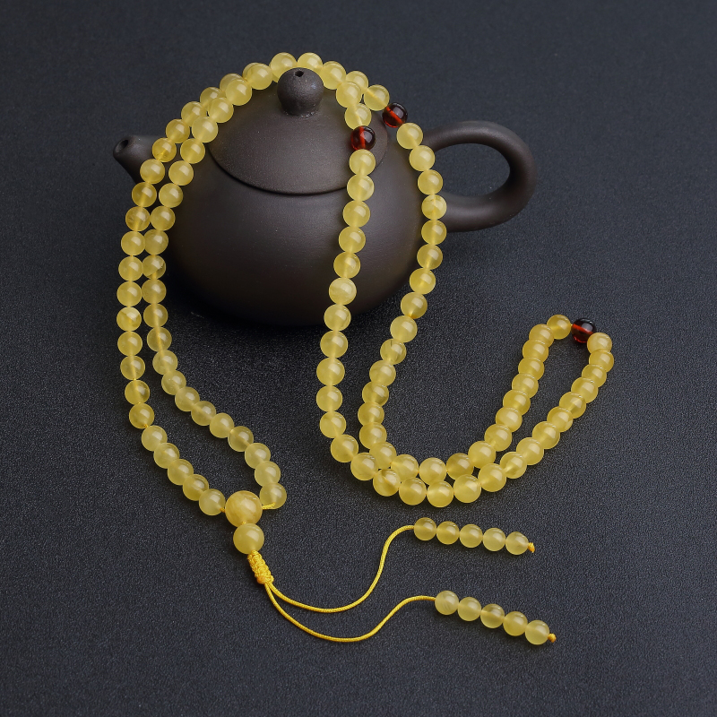 波罗的海天然鸡油黄金绞蜜108佛珠-红掌柜