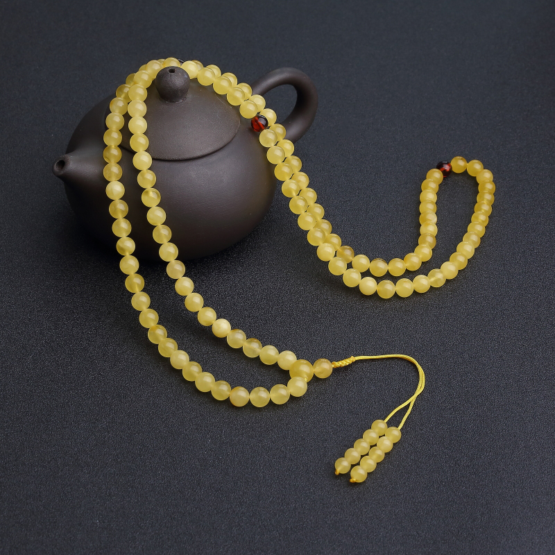 波罗的海天然鸡油黄金绞蜜108佛珠-红掌柜