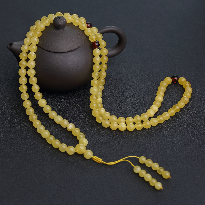 波罗的海天然鸡油黄金绞蜜108佛珠-红掌柜