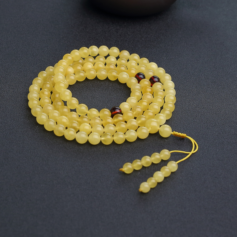 波罗的海鸡油黄金绞蜜108佛珠-红掌柜